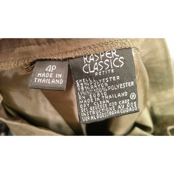 Kasper Classics Brown Wide Leg Straight Slacks Women's 4 Petite - Picture 6 of 7